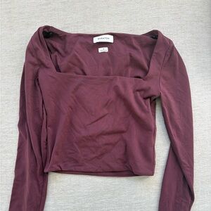 Babaton Deep Burgundy Long Sleeve Top